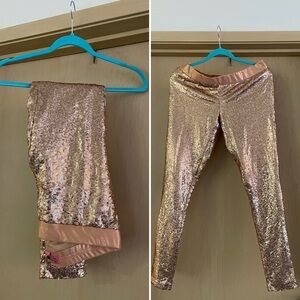 Tipsy Elves Rose Gold Sequin leggings